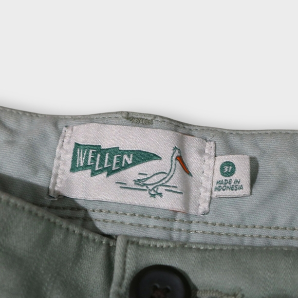 Wellen Shorts Mens Size 31 Green Chino Flat Front Casual 9 Inseam Huckberry Golf - Picture 4 of 6